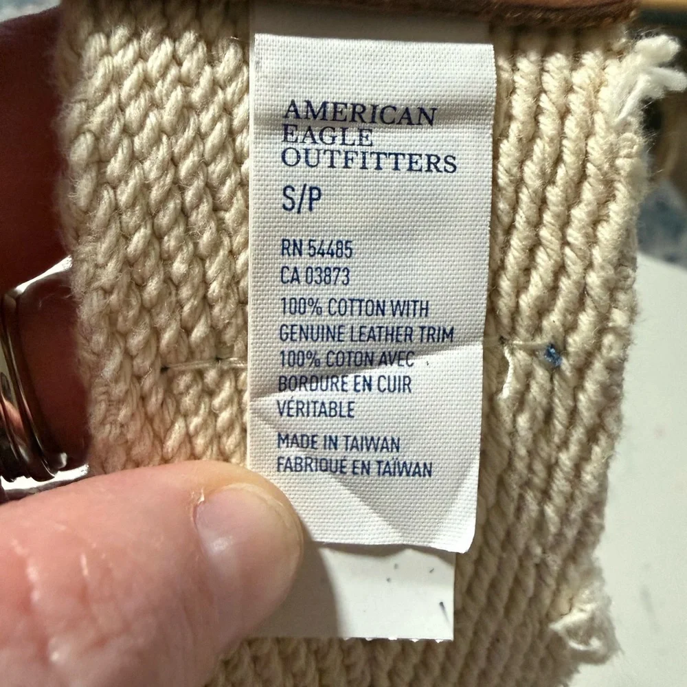 American Eagle Wide Canvas Grommet Belt Size Small Y2K Gorpcore Utility